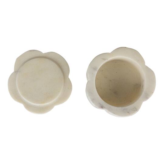 Hello Honey® Elegant White Marble Pinch Pot with Lid